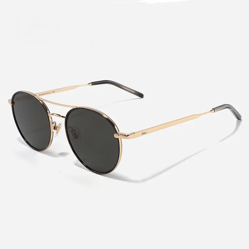 Fakeme Metal Round Sunglasses Unisex Black-1