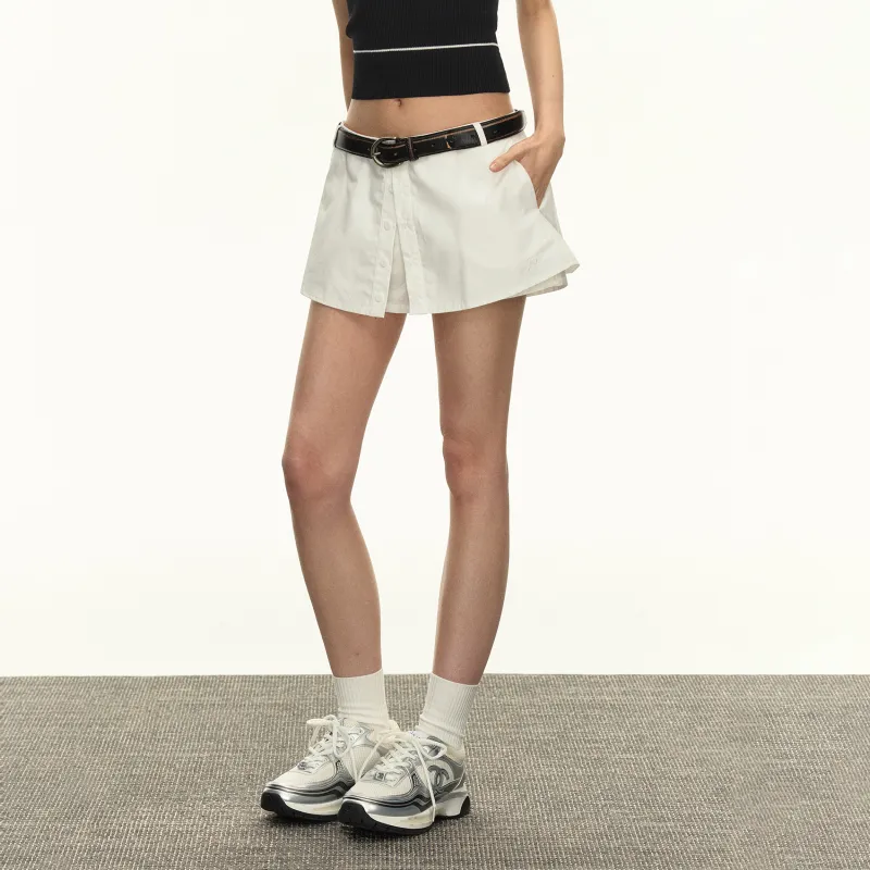 Ariseism Casual Short Skirts Women's White-2