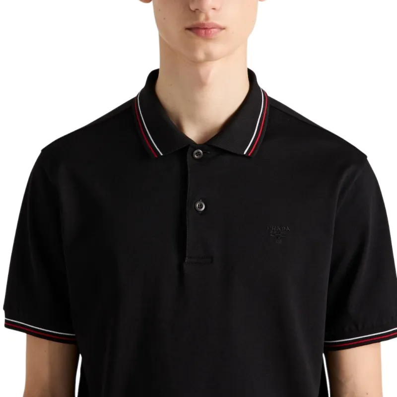 PRADA SS25 Polo Shirt Men's Black-4