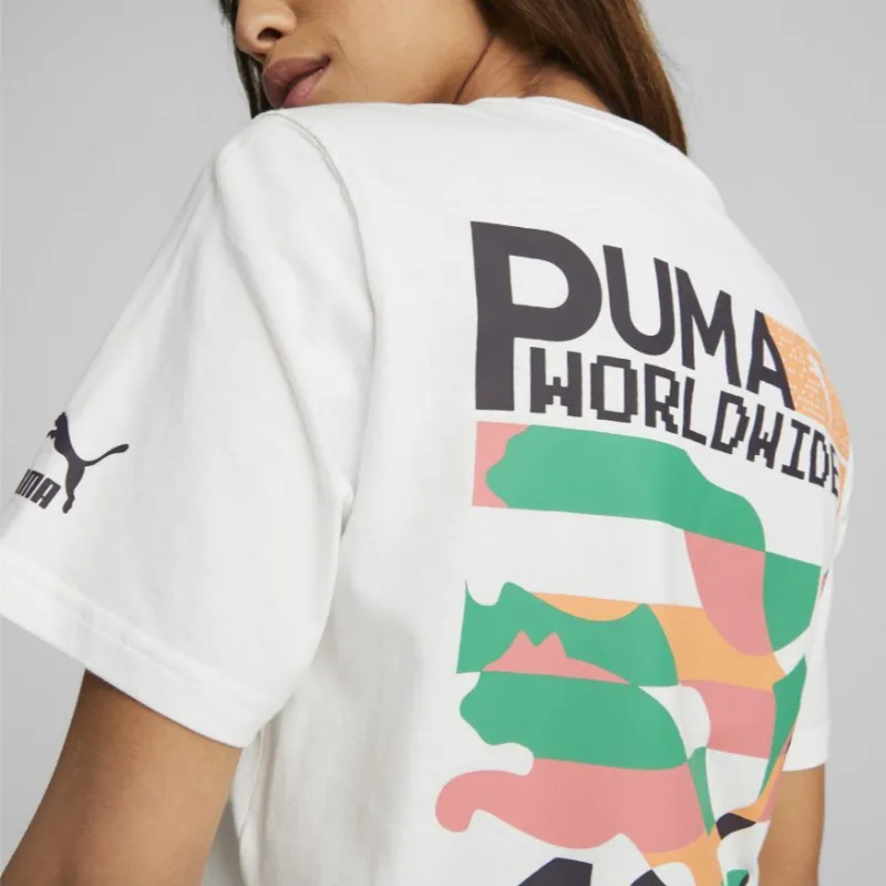 PUMA Worldwide Graphic T Shirts Unisex White-5