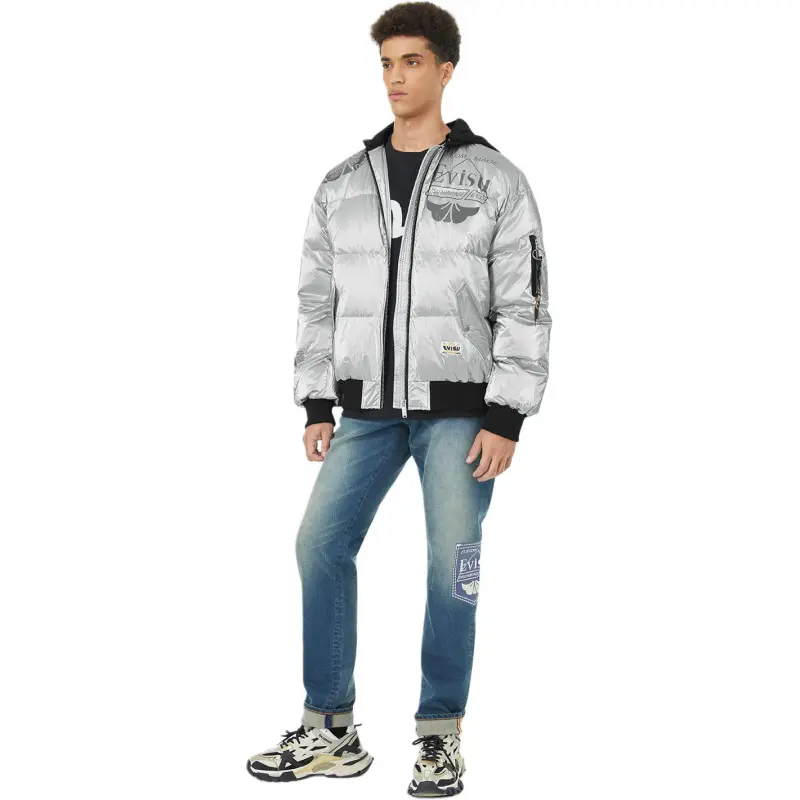 EVISU FW24 Puffer Jacket Men's Silver-4