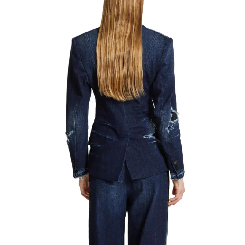 DSQUARED2 Distressed Denim Blazer-3