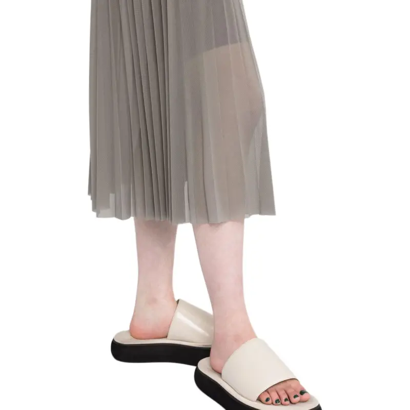 MM6 Maison Margiela Casual Long Skirts Women's Gray-4