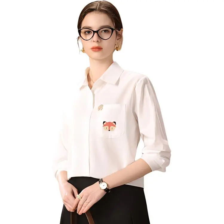 FENHONGMALI Shirt Women's White-1