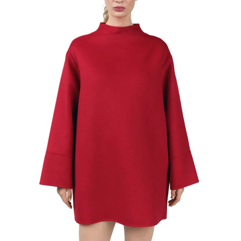 ZARA ZW Series Long-Sleeved Dresses Women's Red-2