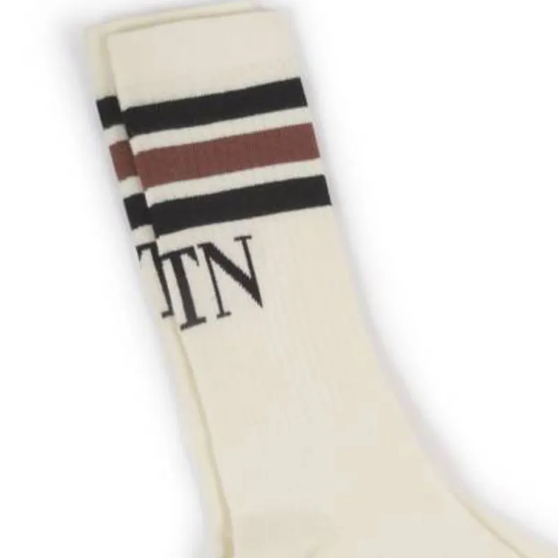 Valentino Mid-Calf Socks Men's 1 Pack Light Brown-2