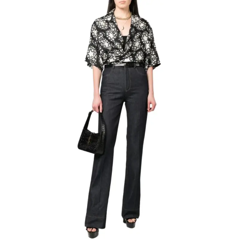 SAINT LAURENT Flared High rise Jeans-2