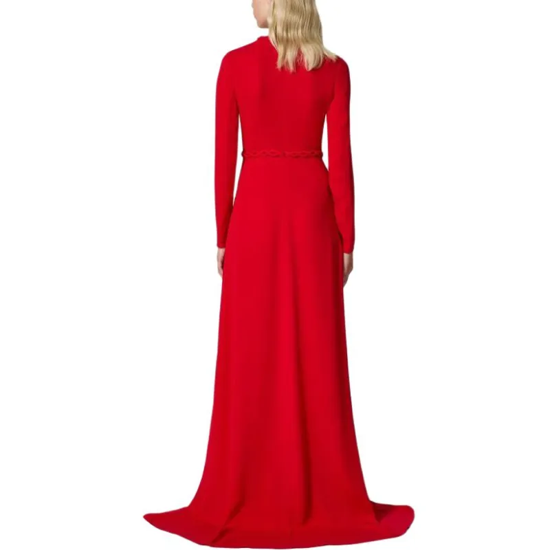 Valentino Long Sleeved Dress Women's Red-2