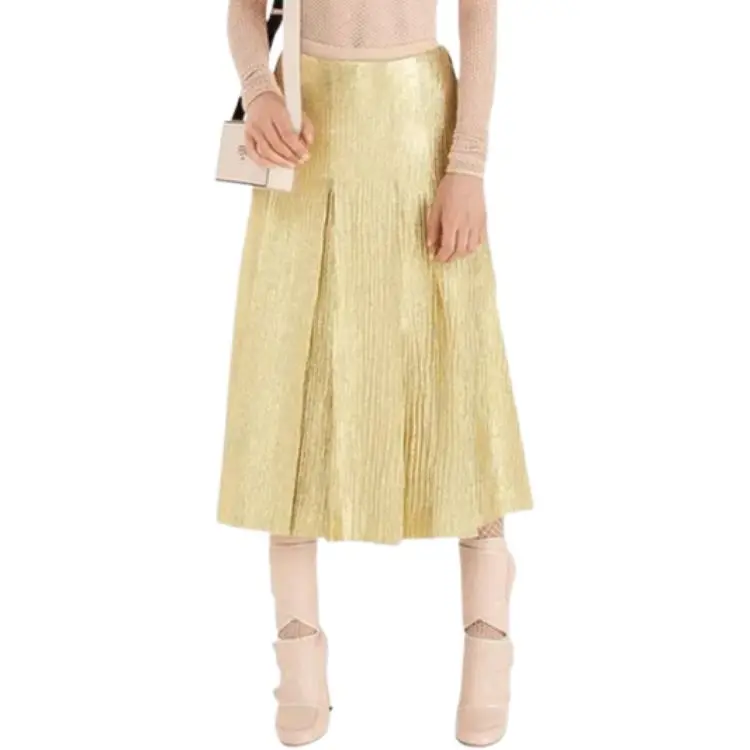 FENDI SS21 Casual Long Skirt Women's Yellow-4