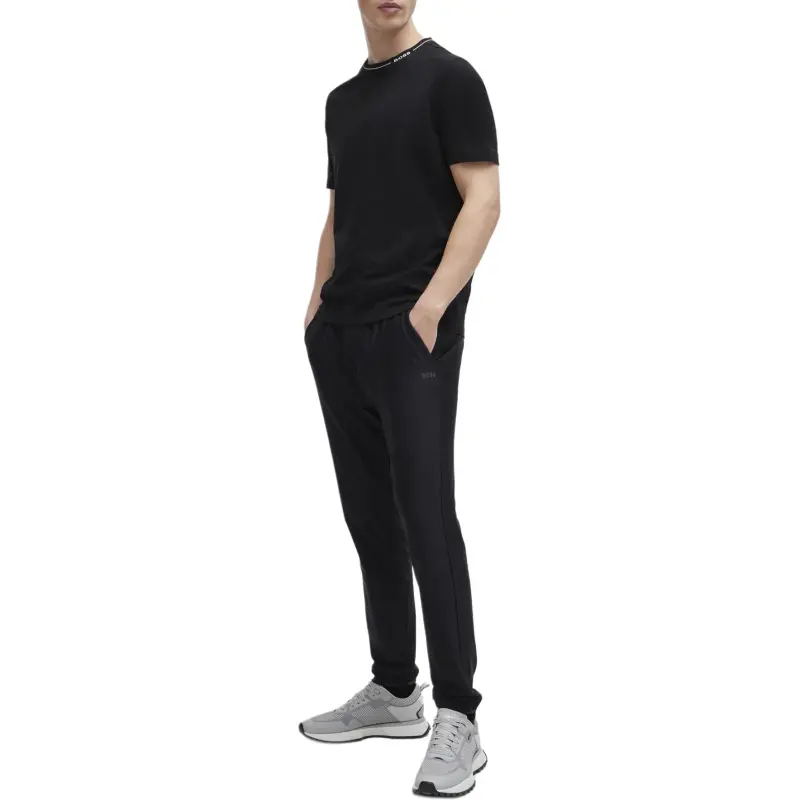 HUGO BOSS Logo collar Cotton jersey T shirt-3