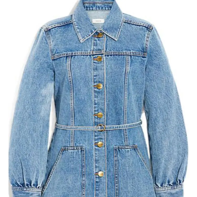 COACH Long-Sleeved Dresses Women's Blue-3
