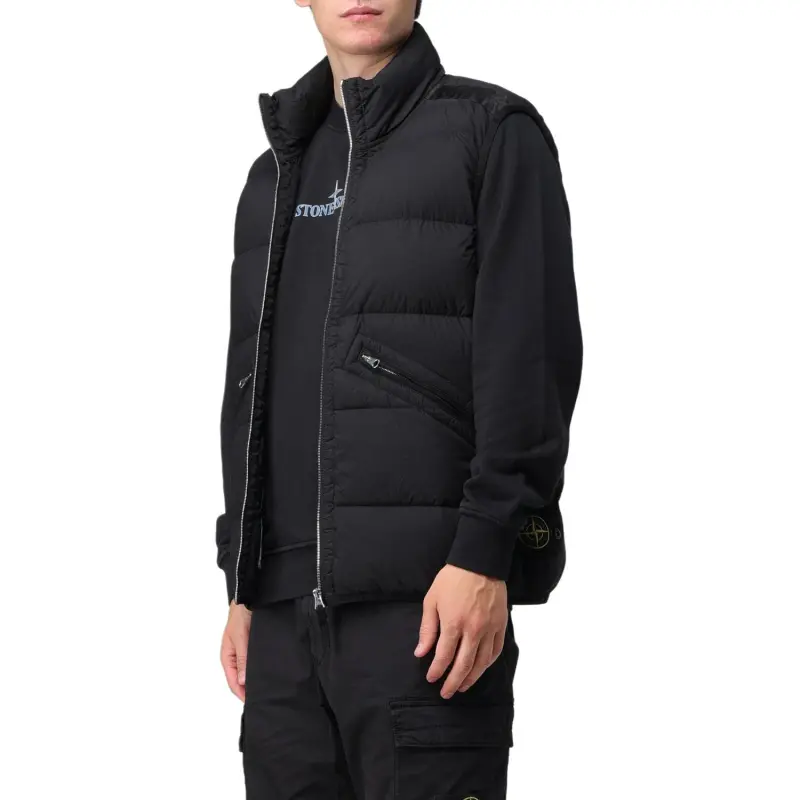 STONE ISLAND High Neck Zipped Down Gilet-3