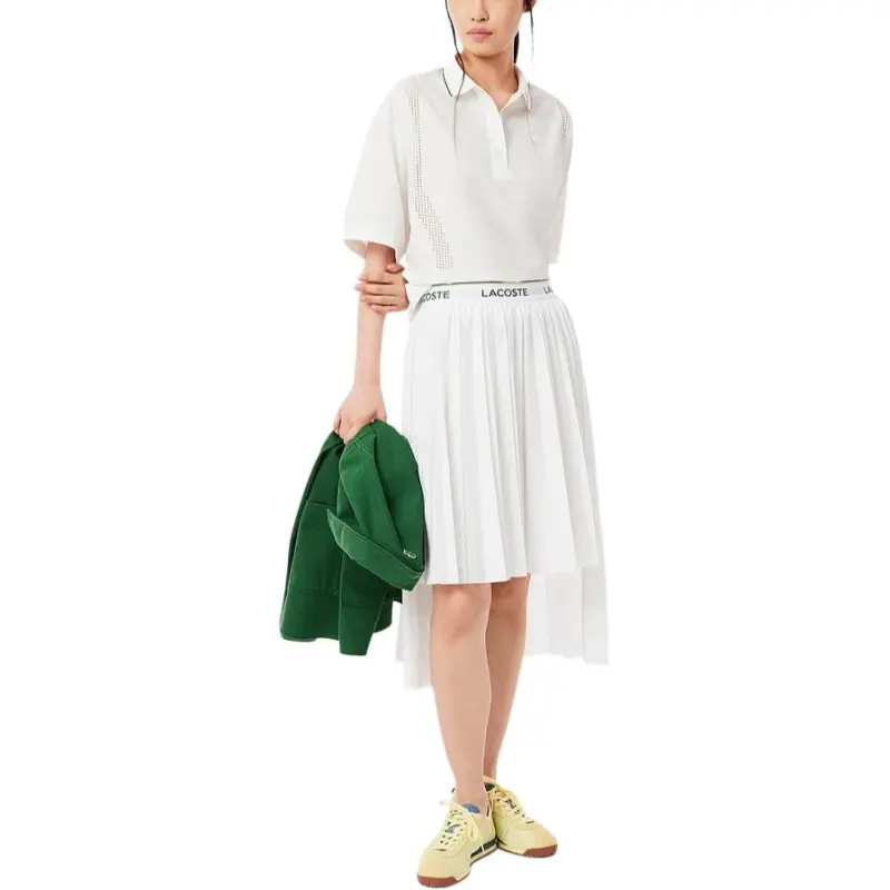 LACOSTE SS25 Casual Long Skirt Women's White-3