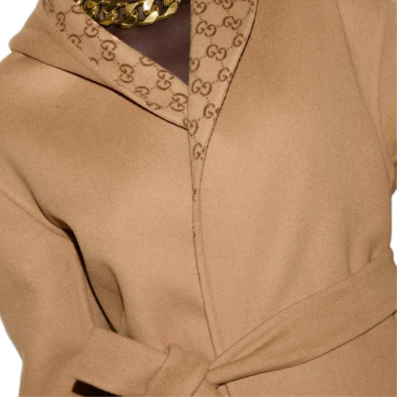GUCCI Silk Wool Blend Coat 'Camel/Brown'-6