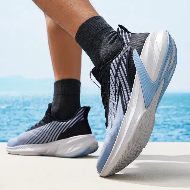 Anta Cushioning Wear Resistant Low Top Running Shoes Men's Blue Black-5