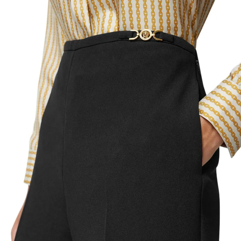 VERSACE High Waist Wide Leg Trousers-4