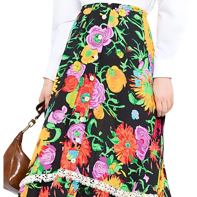 GUCCI X Ken Scott Floral Printed Skirt-4