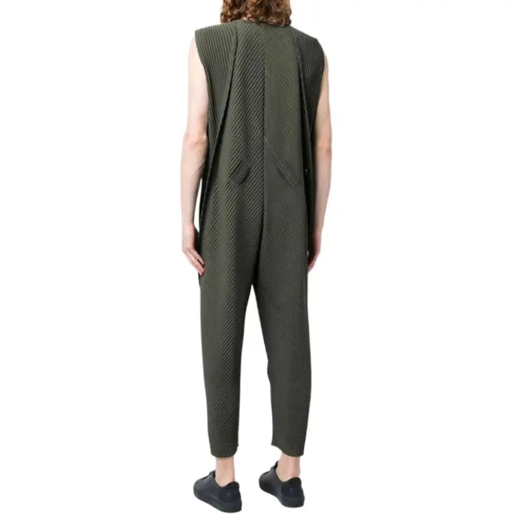 Homme Plissé Issey Miyake Jumpsuits Men Dark Green-2