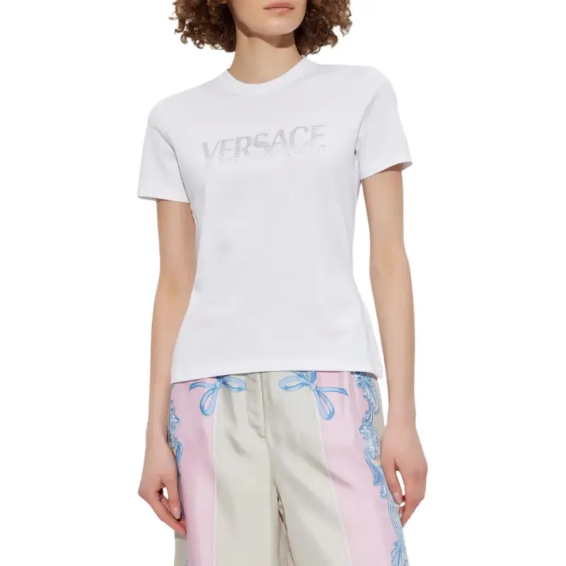 VERSACE Crystal embellished T shirt-2