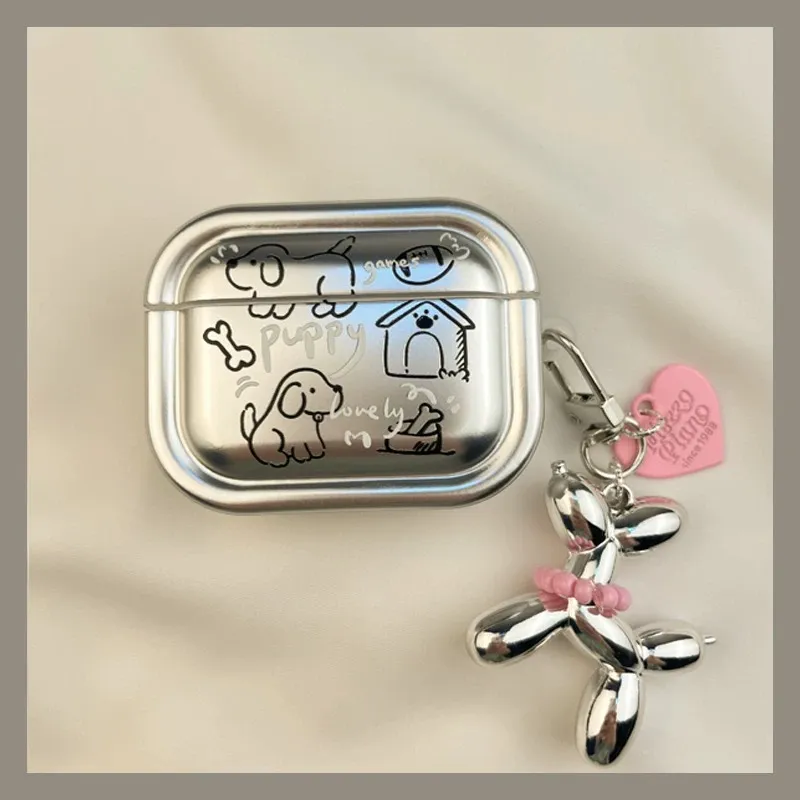 Wei Xin Compatibility Apple AirPods 4/2/3/4th Generation/AirPods Pro/Pro 2 TPU Line Puppy Pendant Headphone Cases-1