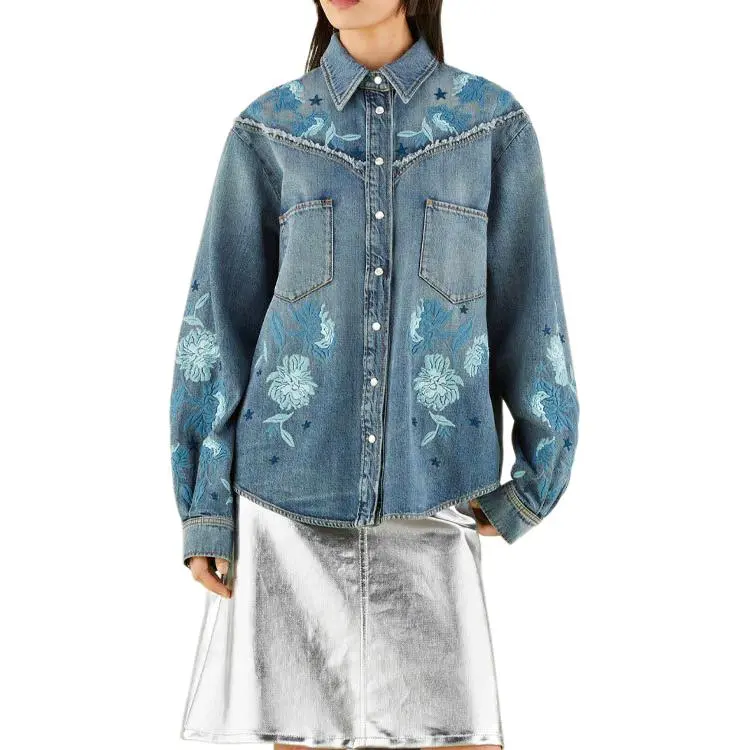 GUCCI Lovelight Series FW22 Denim Jacket Women's Blue-2