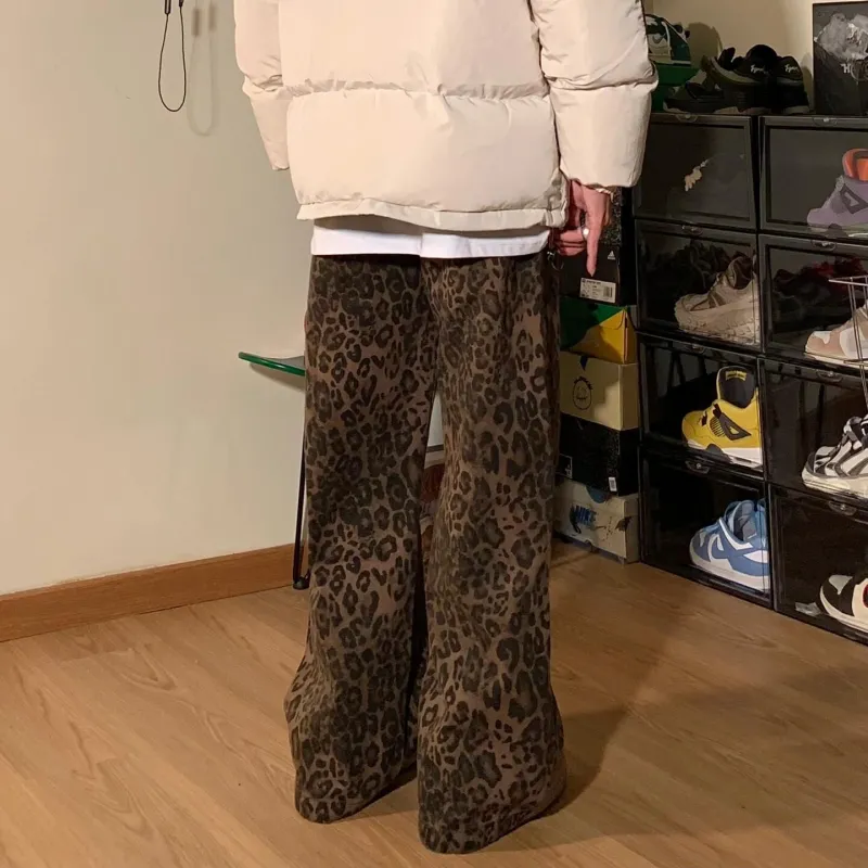HLPT Jeans Unisex Leopard Print-3