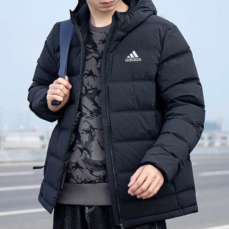 Adidas Down Jacket Unisex Black Comes With Necklace-3