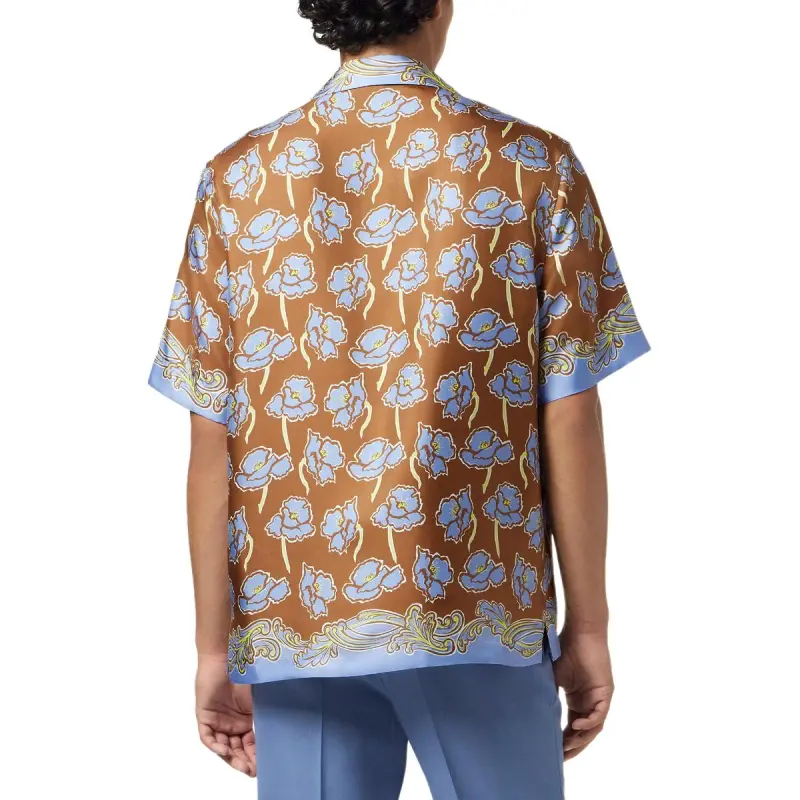 VERSACE Poppies Foulard Silk Shirt-3