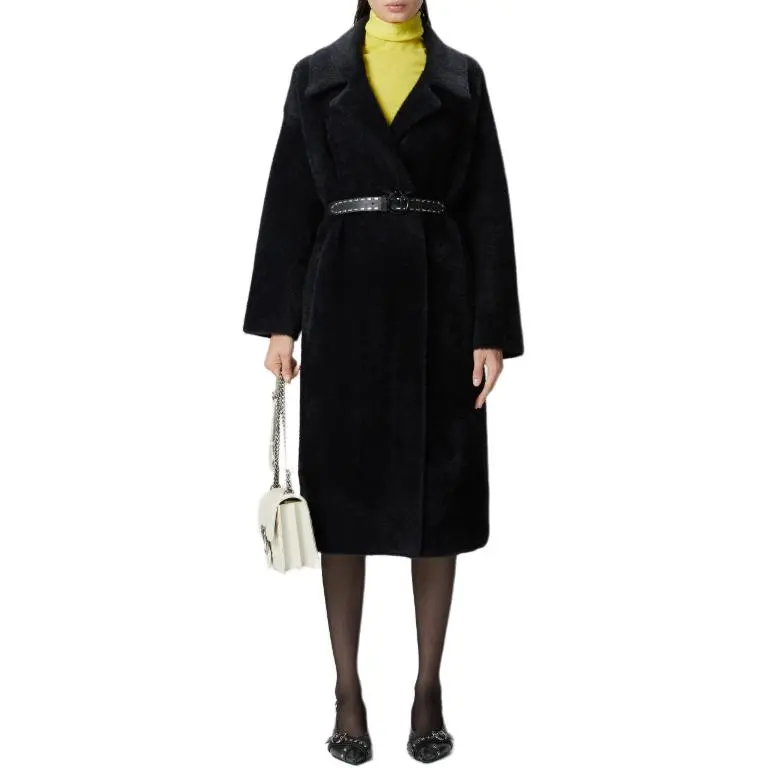 PINKO Uvaggio Belted Fur Coat-2