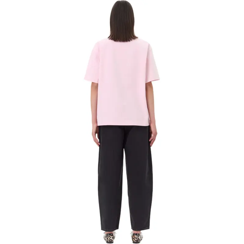 GANNI Logo Embroidered Crewneck T-Shirt-2