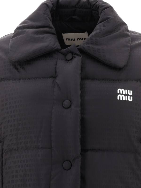 Miu Miu カジュアルジャケット 白x黒 2138825A0088 Miu Miu Down Jacket Size 36 IT