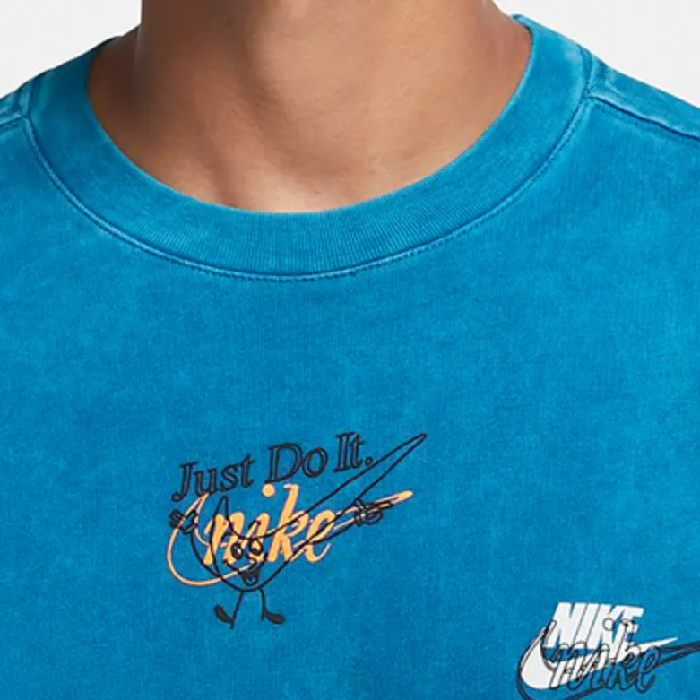 Nike Drop Shoulder Sleeve T-Shirt Men's Blue-1