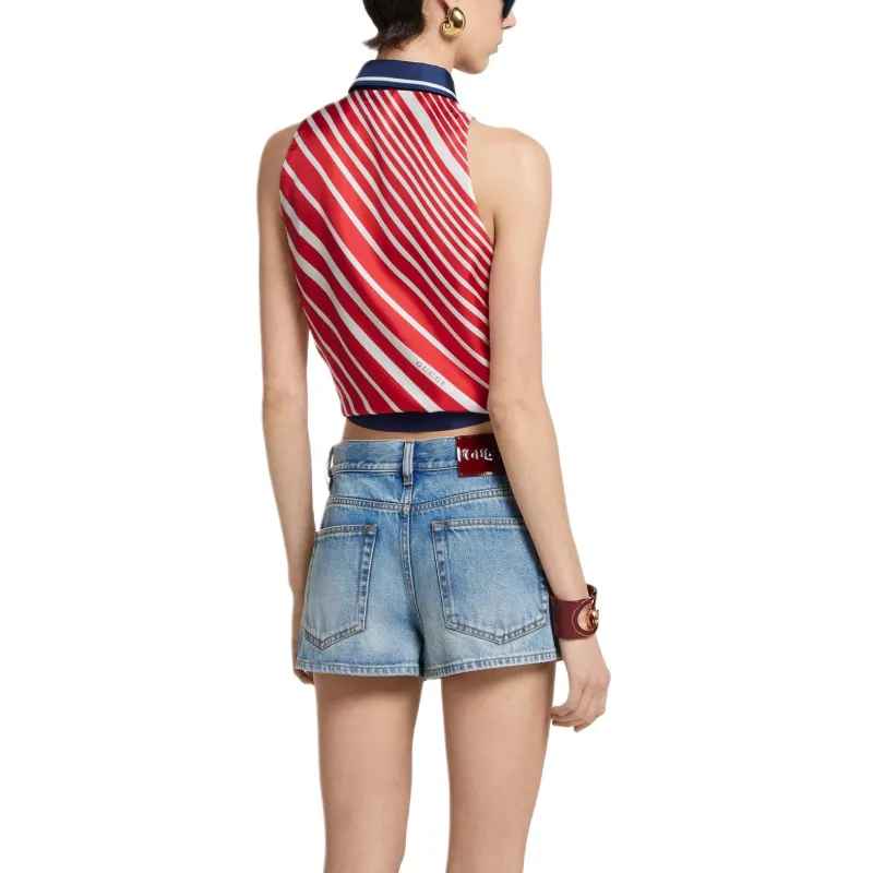 GUCCI Tank Top Women's Red Blue-4