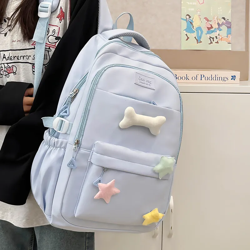 REDOO Nylon Backpack Regular Women's White/Black/Gray/Blue-5