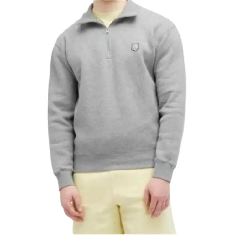 Maison Kitsune Bold Fox Head Patch Half Zip Sweatshirt-2