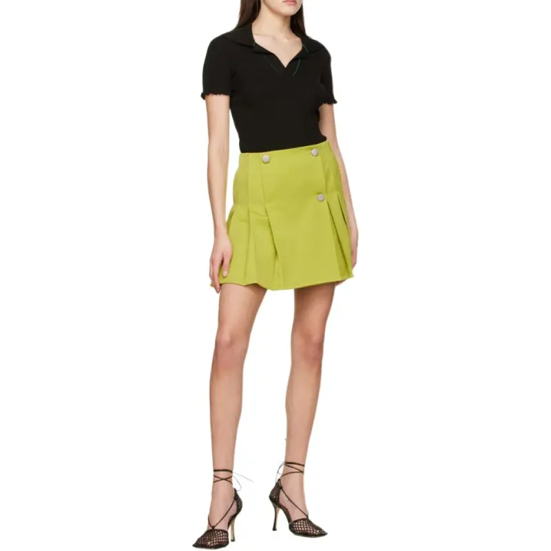 Bottega Veneta High Waist Pleated Mini Skirt-2