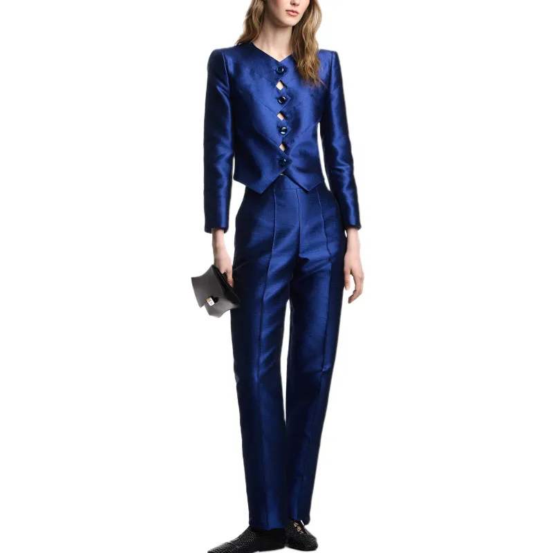 EMPORIO ARMANI Shantung effect Fabric Jacket With Zig zag Fastening-1