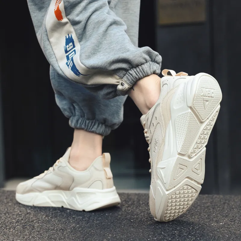 PEAK Non-slip Lightweight Low-Top Chunky Sneakers Men's Beige-8