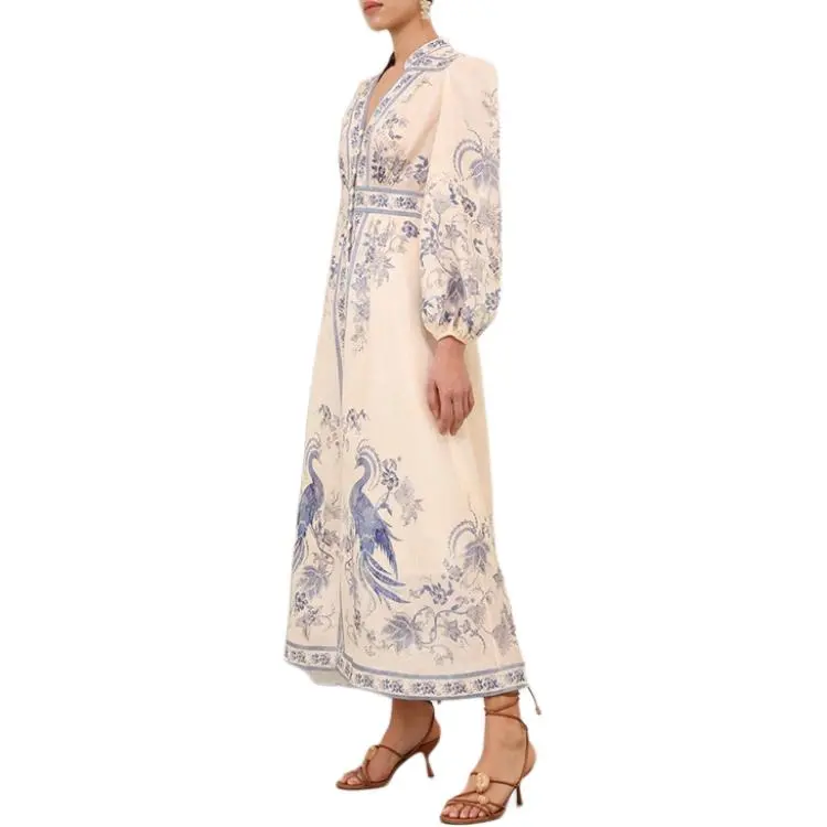Zimmermann SS25 Summer Swimsuit Collection Long Sleeved Dress Women's Multicolor-5