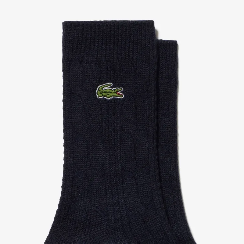 LACOSTE Mid Calf Socks Women's 1 Pack Marine Blue-1