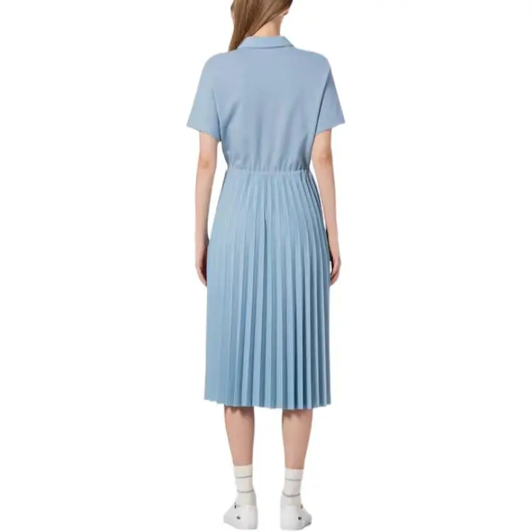 LACOSTE Short Sleeved Dress Women's Light Blue-2