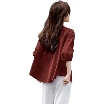 Mo Han Yi Mei Shirt Women's Burgundy