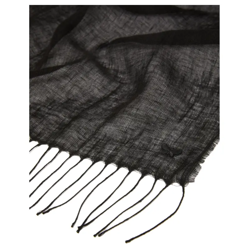 WEEKEND MaxMara Linen Shawls Unisex Black-2