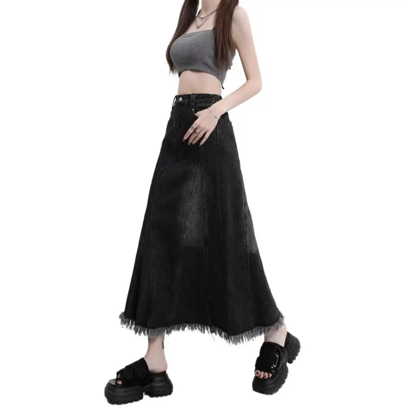 Concubine Zhu Denim Long Skirt Women's-3