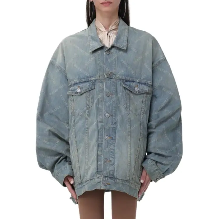 Balenciaga Allover Logo Denim Jacket-2