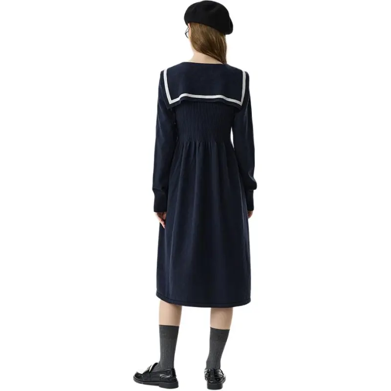 FANSILANEN Long-Sleeved Dresses Women's Navy Blue-1