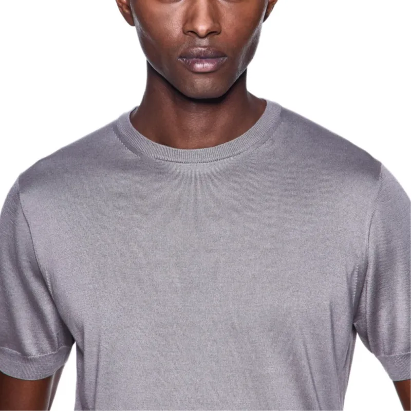 GIORGIO ARMANI Short sleeved Crew neck Jumper In Silk And Cotton-4