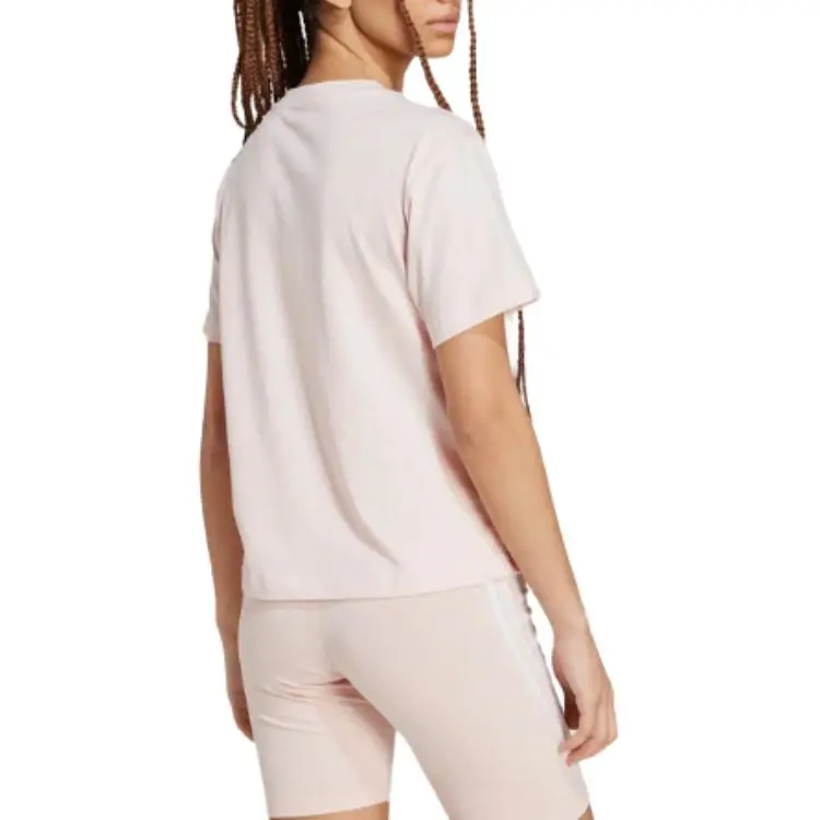 Adidas Women's Essentials Small Logo T Shirt Sandy Pink-3