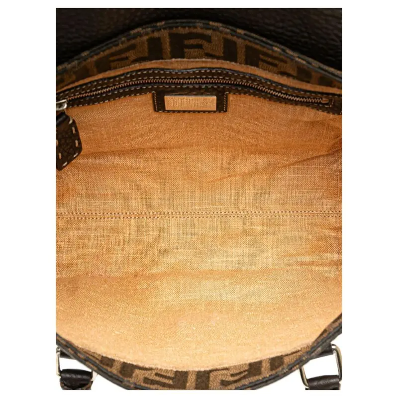FENDI 2000-2010 Mini Zucca Canvas Selleria Linda Handbag-4