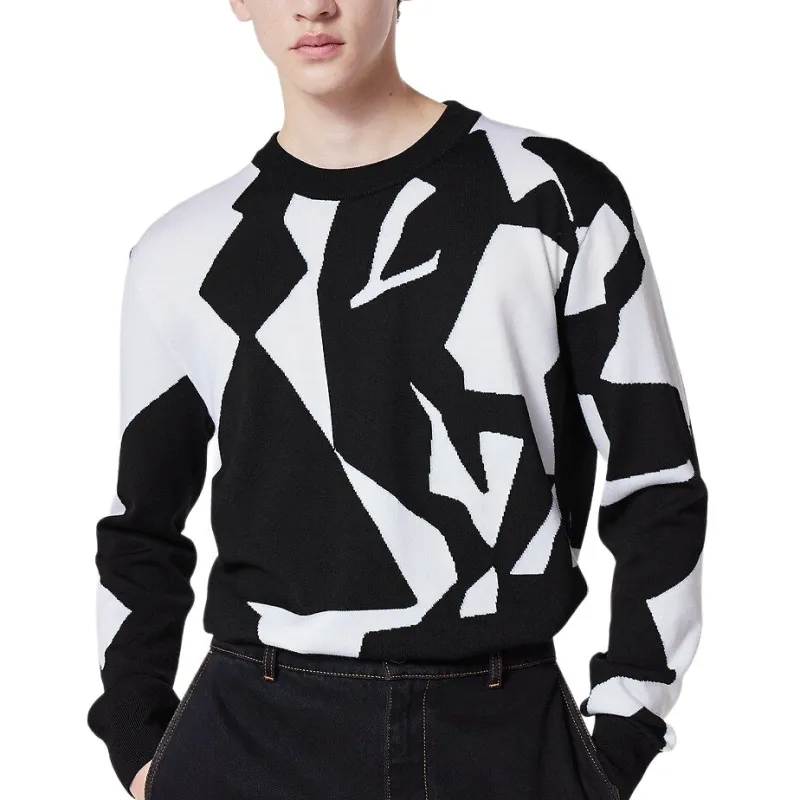 LOUIS VUITTON 2010s Lv Abstract Houndstooth Jumper-2